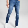 Calça jeans skinny rasgada com elasticidade máxima