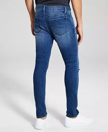 Calça jeans skinny rasgada com elasticidade máxima