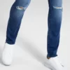 Calça jeans skinny rasgada com elasticidade máxima