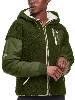 Jaqueta de lã com capuz