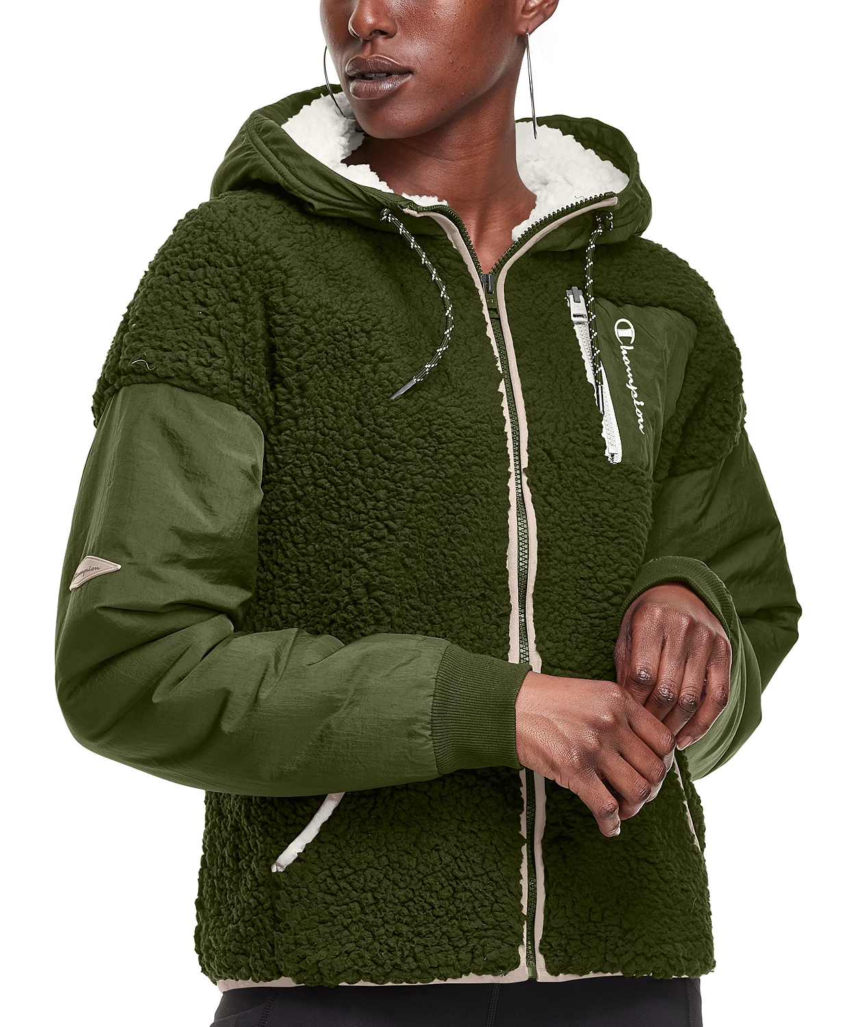 Jaqueta de lã com capuz